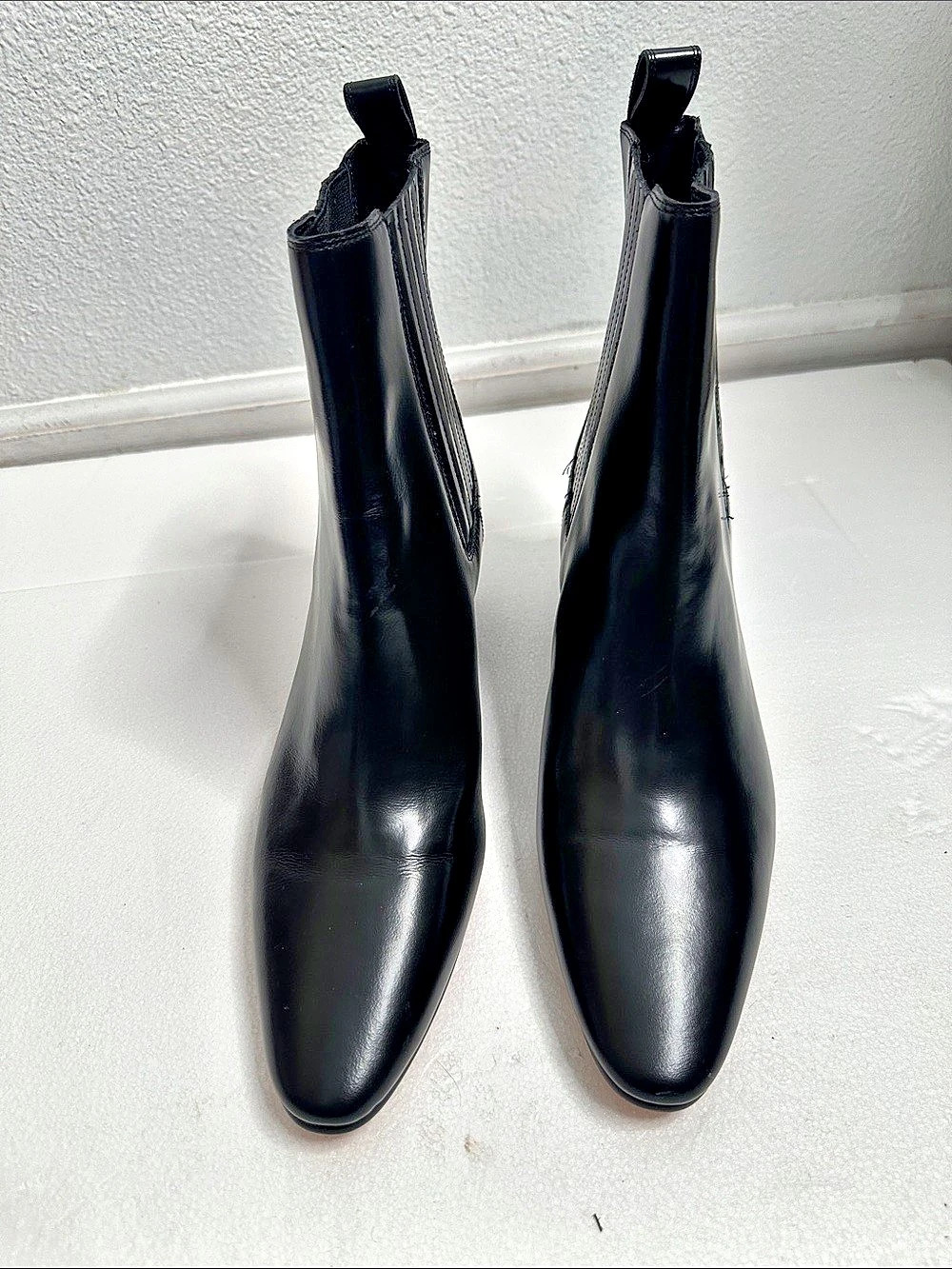 J.Crew Leather Ankle Boots Black US 11 like new